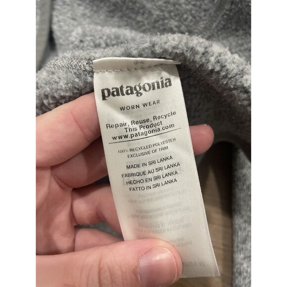 Patagonia Womens Better Sweater 1/4 Zip Sz L Fleece Hiking Pullover Jacket Gray - Picture 3 of 7